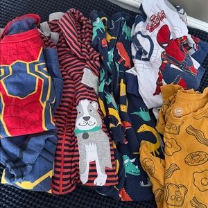 5 Different pairs of 100% Cotton Pajamas all sized 4T